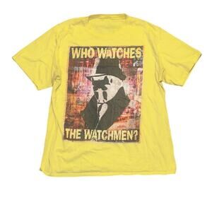 Vintage Watchmen Tee - Yellow Rorschach Comic Graphic L